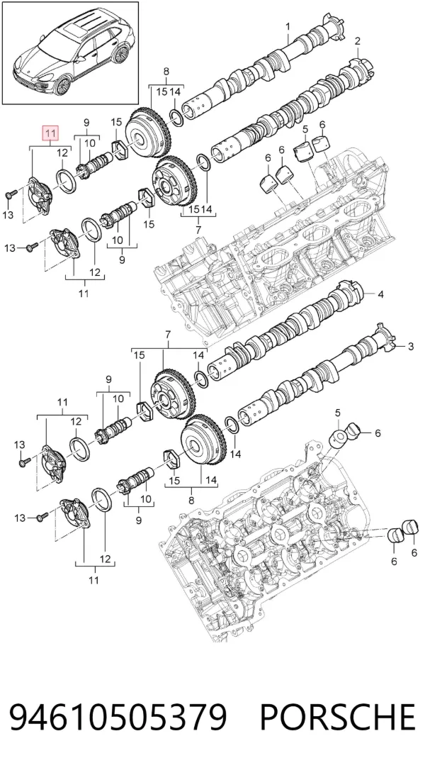 Zawór elektromagnetyczny faz rozrządu 94610505379 Porsche