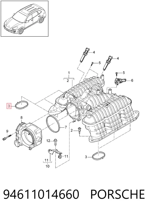 Uszczelka kolektora ssącego 94611014660 Porsche
