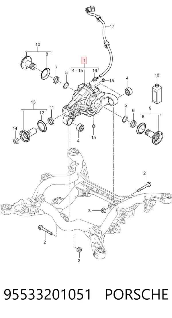 Reduktor mostu tylnego Porsche Cayenne 955