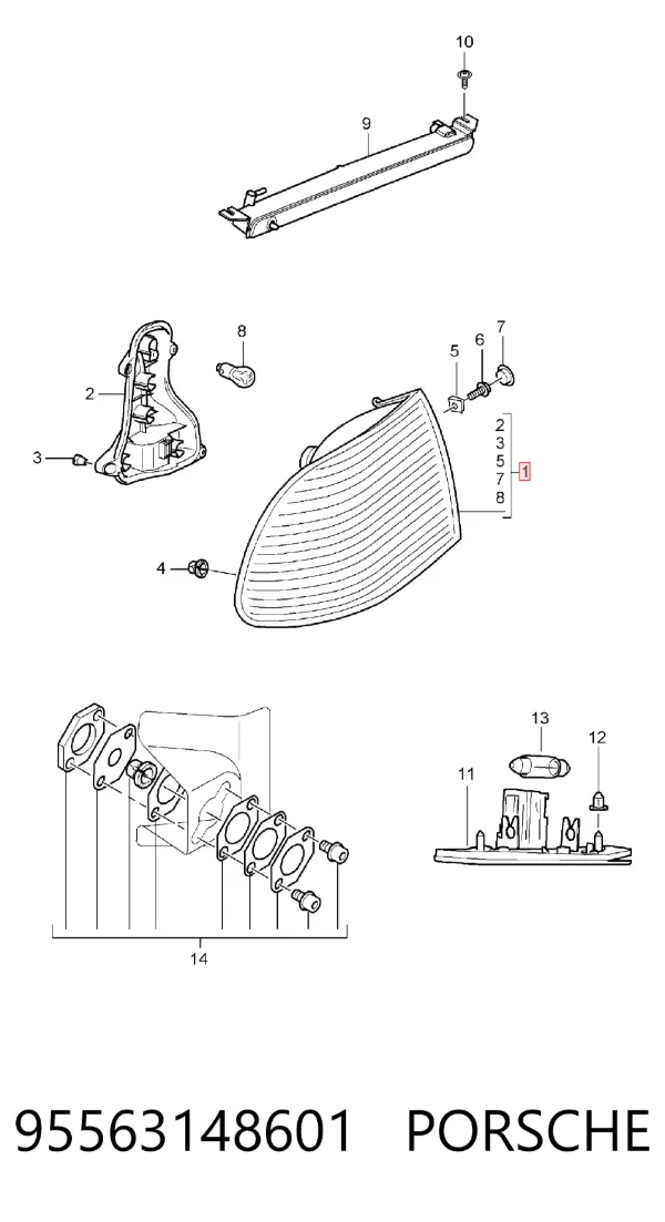 Lampa zespolona tylna prawa Porsche Cayenne 955