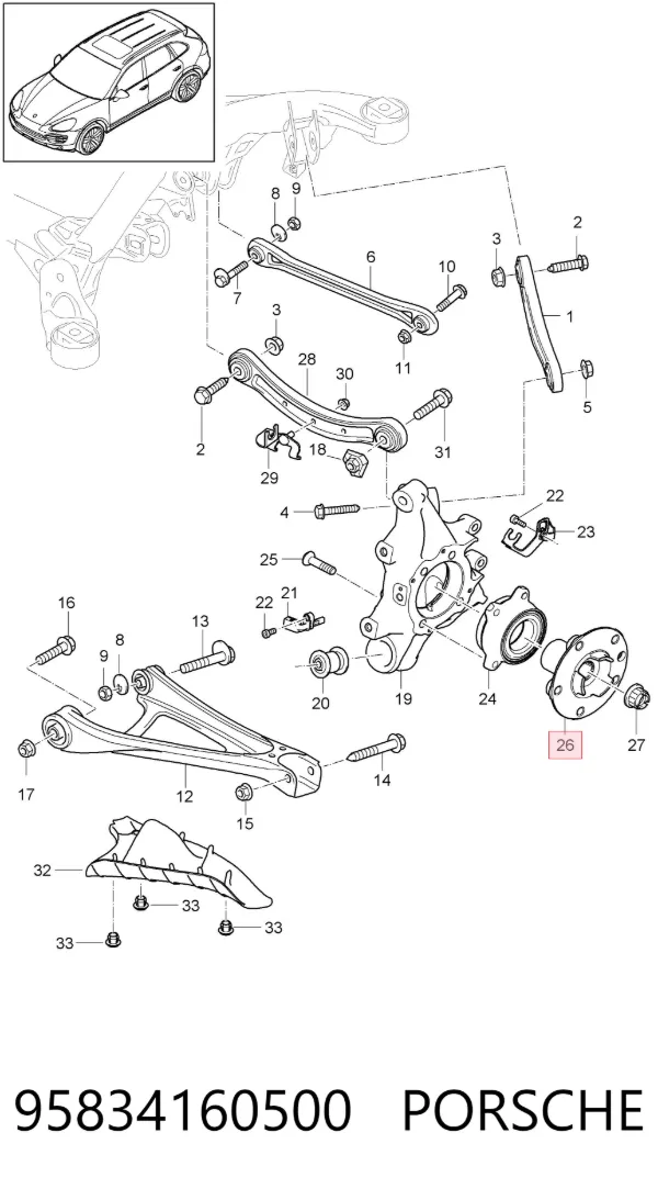 Piasta przednia 95834160500 Porsche