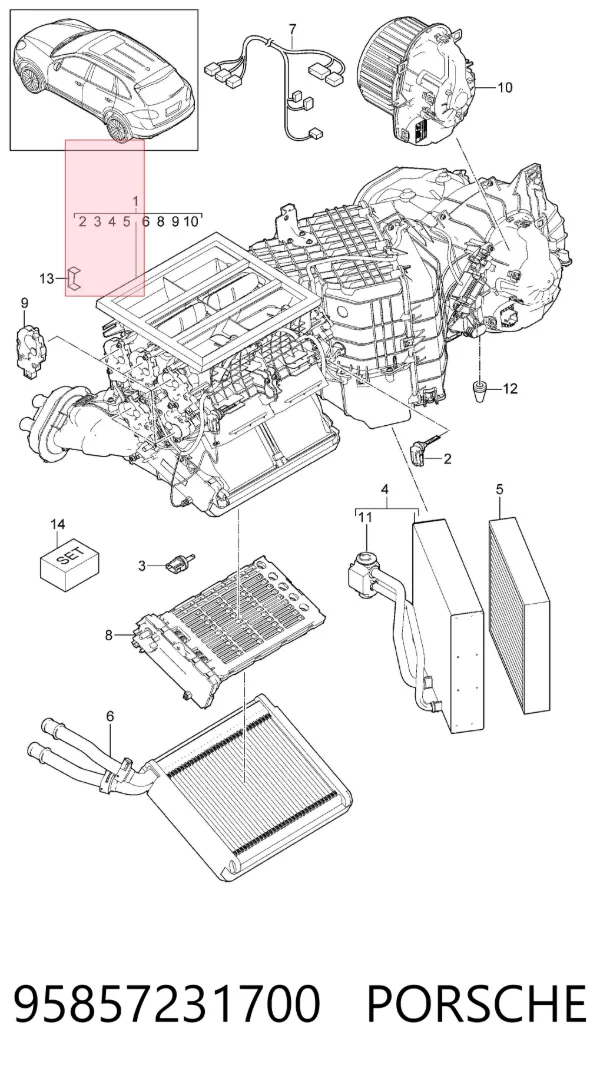 Parownik klimatyzacji Porsche Cayenne II