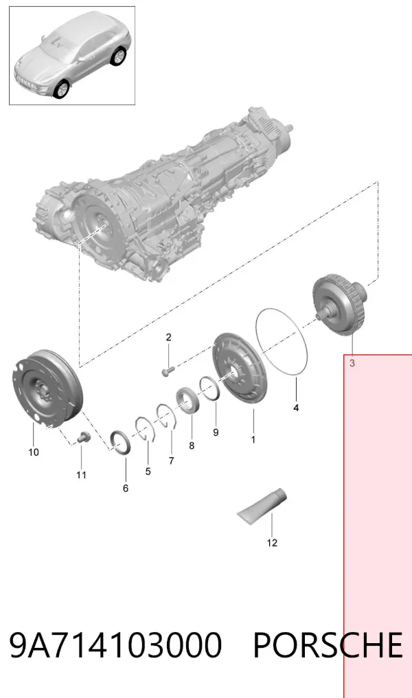 Tarcza cierna automatycznej skrzyni biegów, zestaw 9A714103000 Porsche