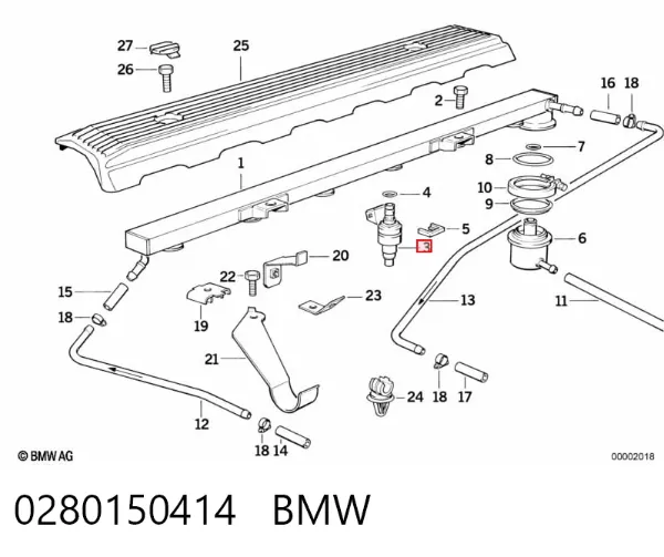 Wtryskiwacz paliwa 0280150414 BMW