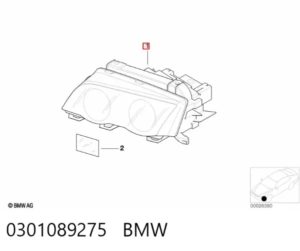 Reflektor lewy 0301089275 BMW