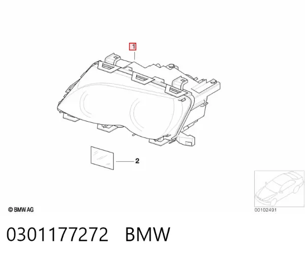 Reflektor prawy 0301177272 BMW