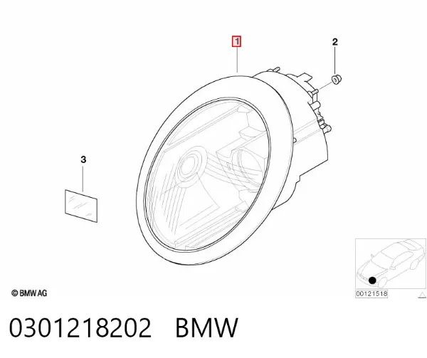 Reflektor prawy 0301218202 BMW