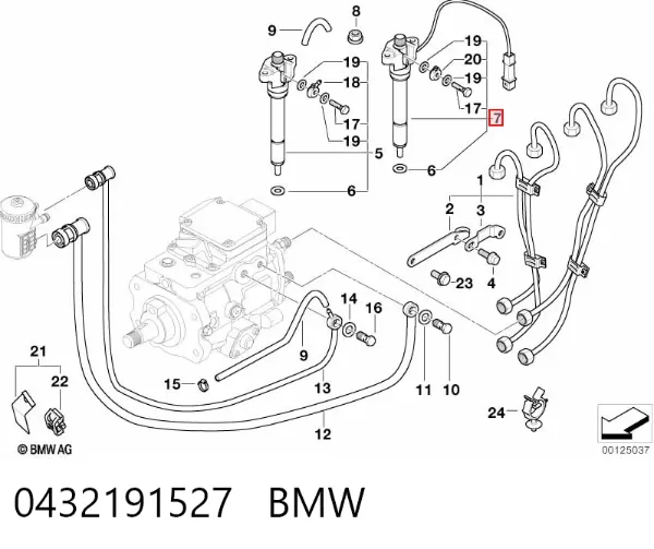 Wtryskiwacz paliwa 0432191527 BMW