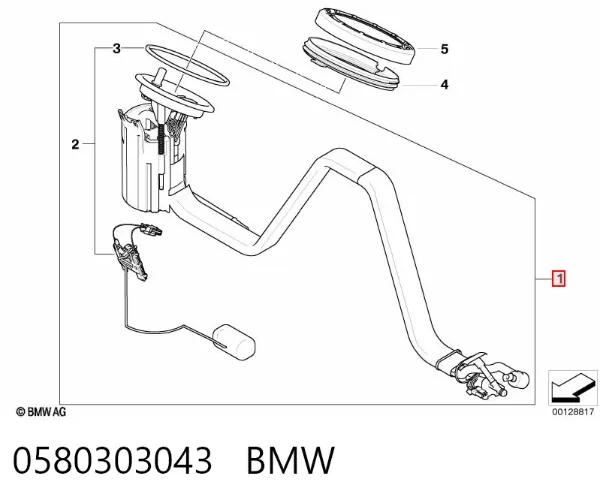 Moduł pompy paliwowej z czujnikiem poziomu paliwa 0580303043 BMW