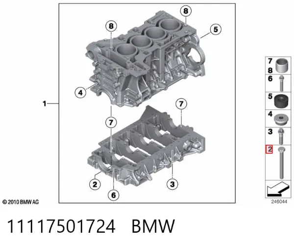 Śruba głowicy cylindrów 11117501724 BMW