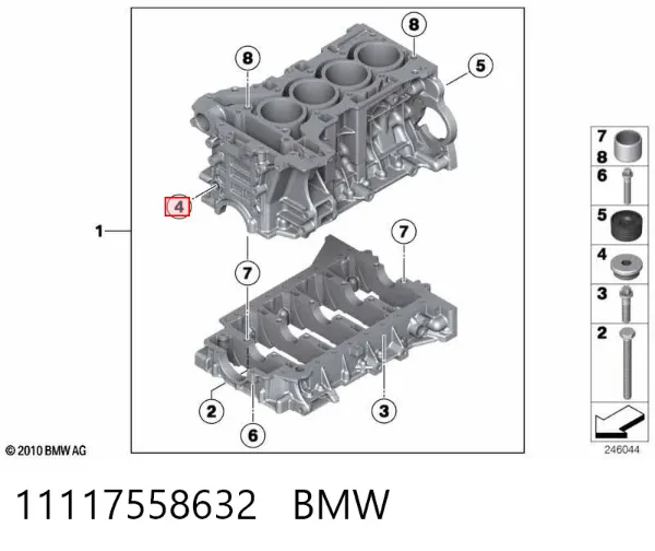 Zaślepka głowicy cylindrów/bloku cylindrów 11117558632 BMW