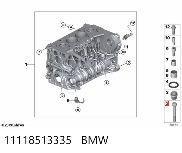 Śruba głowicy cylindrów 11118513335 BMW