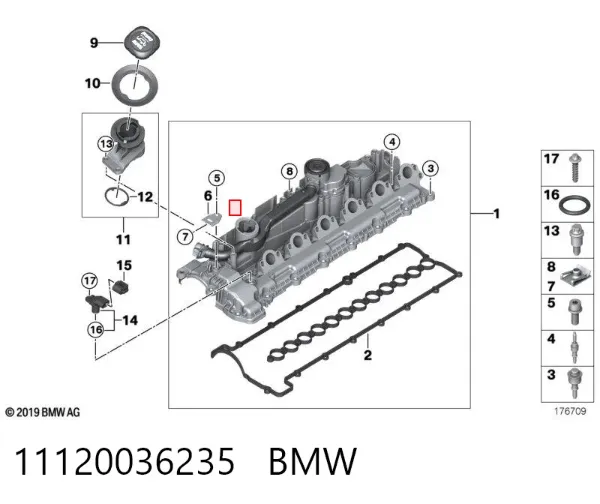 Śruba pokrywy zaworów głowicy cylindrów 11120036235 BMW