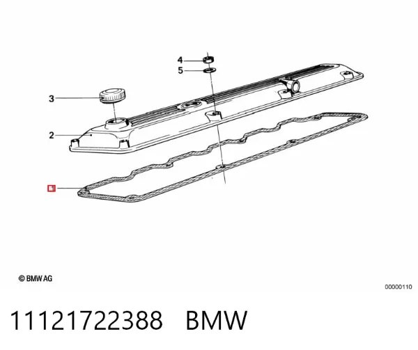 Uszczelka pokrywy zaworowej silnika 11121722388 BMW