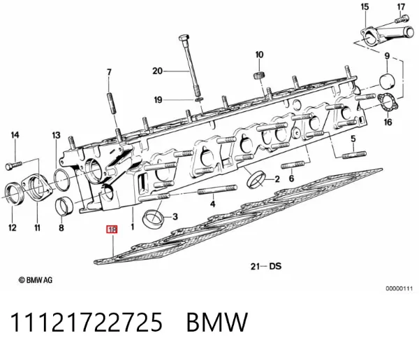 Uszczelka głowicy cylindrów 11121722725 BMW