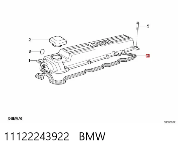 Uszczelka pokrywy zaworowej silnika 11122243922 BMW