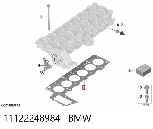 Uszczelka głowicy cylindrów 11122248984 BMW