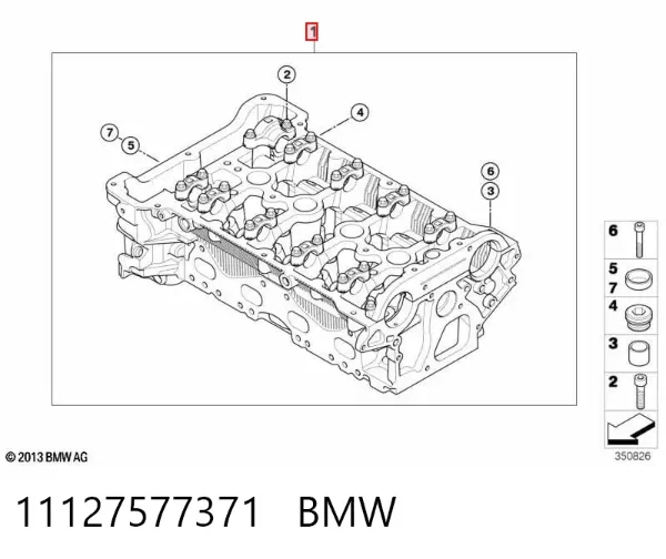 Głowica cylindrów 11127577371 BMW