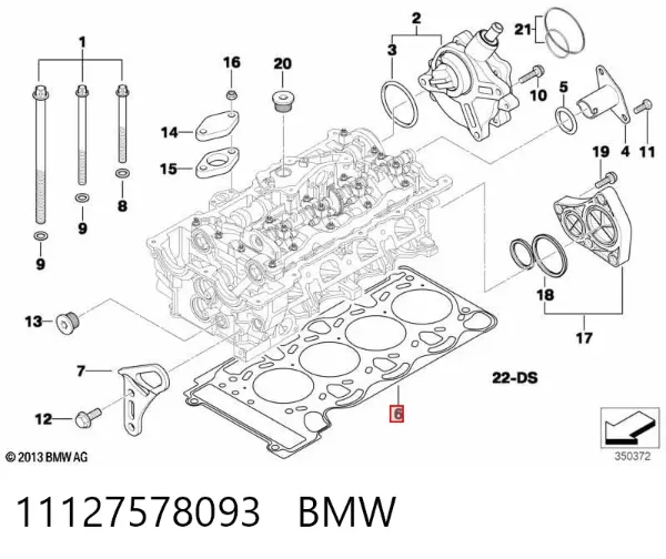 Uszczelka głowicy cylindrów 11127578093 BMW