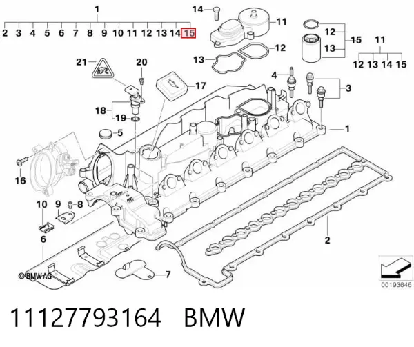 Zawór PCV odpowietrzający silnik 11127793164 BMW