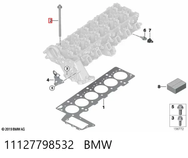 Śruba głowicy cylindrów 11127798532 BMW