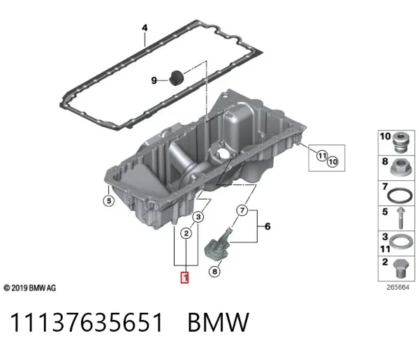 Miska olejowa silnika 11137635651 BMW