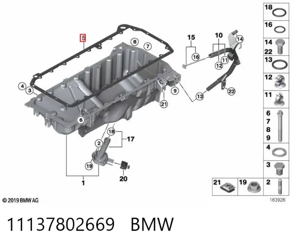 Uszczelka miski olejowej silnika 11137802669 BMW