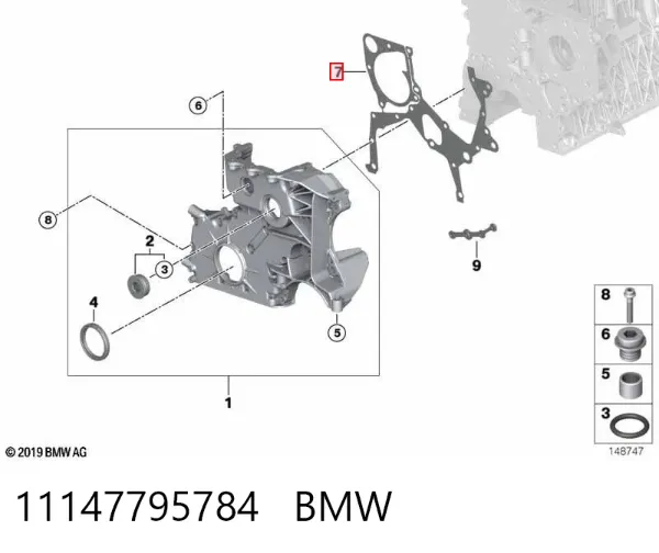 Uszczelka adaptera filtra oleju 11147795784 BMW