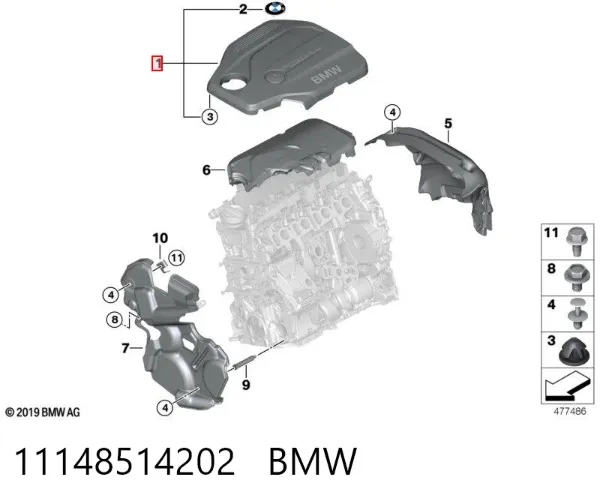 Pokrywa silnika dekoracyjna BMW X5 F15, F85