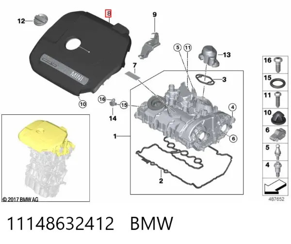 Pokrywa silnika dekoracyjna Mini COUNTRYMAN F60