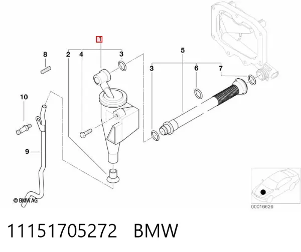 Zawór PCV odpowietrzający silnik 11151705272 BMW