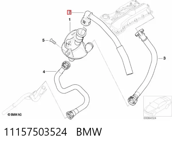 Króciec wentylacji kadłuba (separatora oleju) 11157503524 BMW