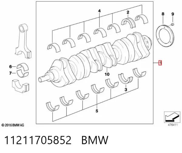 Wał korbowy silnika BMW 3 E36