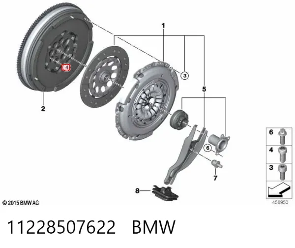 Śruba mocowania koła zamachowego 11228507622 BMW