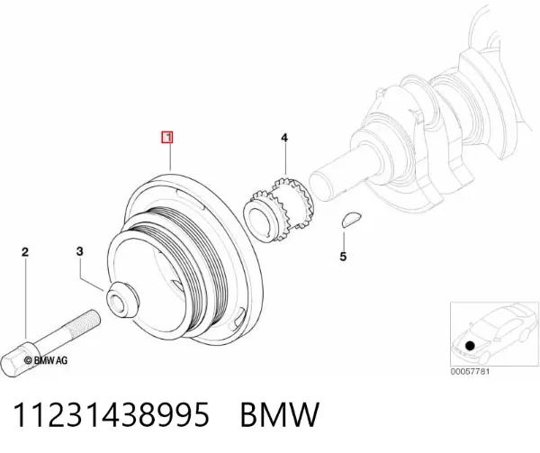 Koło pasowe wału korbowego 11231438995 BMW