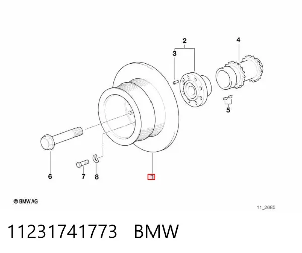 Koło pasowe wału korbowego 11231741773 BMW