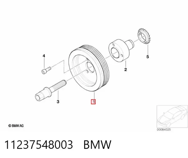 Koło pasowe wału korbowego 11237548003 BMW