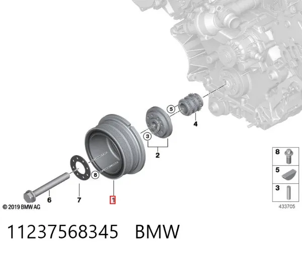 Koło pasowe wału korbowego 11237568345 BMW