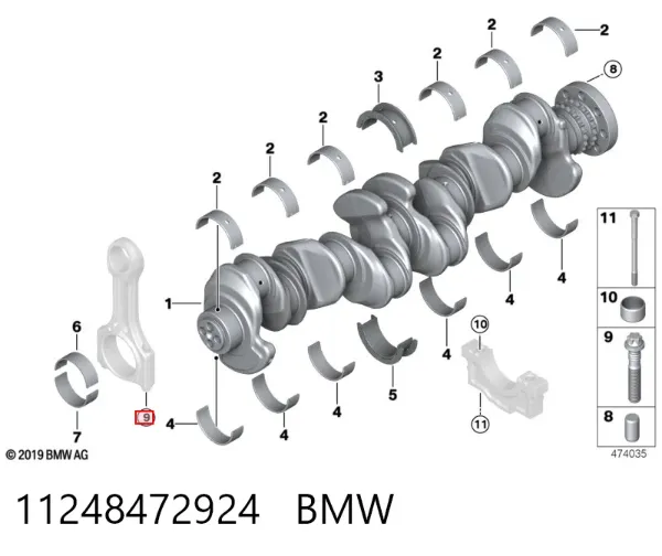 Śruba korbowodu 11248472924 BMW