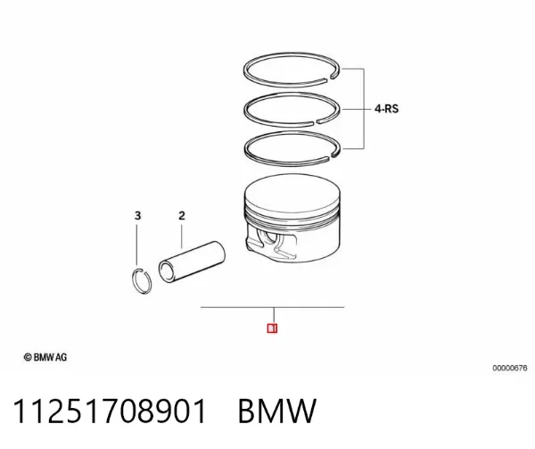 Tłok, komplet do jednego cylindru, STD 11251708901 BMW