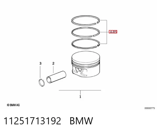 Pierścienie tłokowe na 1 cylinder, STD. 11251713192 BMW