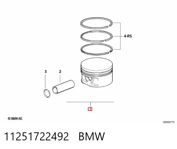 Tłok, komplet do jednego cylindru, STD 11251722492 BMW