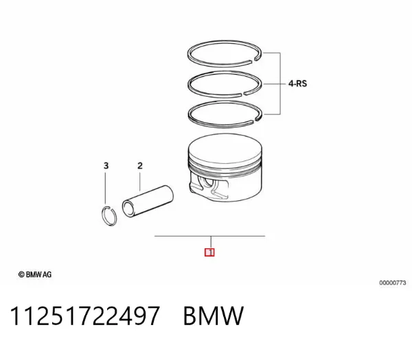 Tłok, komplet do jednego cylindru, STD 11251722497 BMW