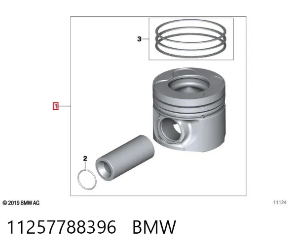 Tłok, komplet do jednego cylindru, STD 11257788396 BMW
