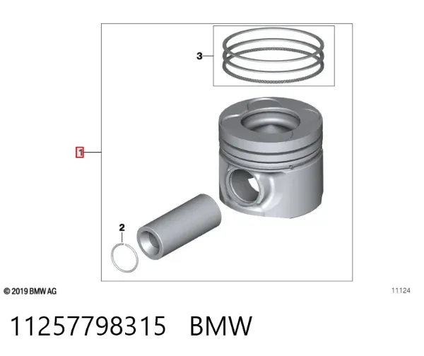 Tłok, komplet do jednego cylindru, STD 11257798315 BMW