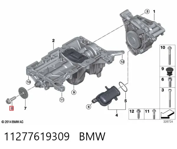 Śruba piasty 11277619309 BMW