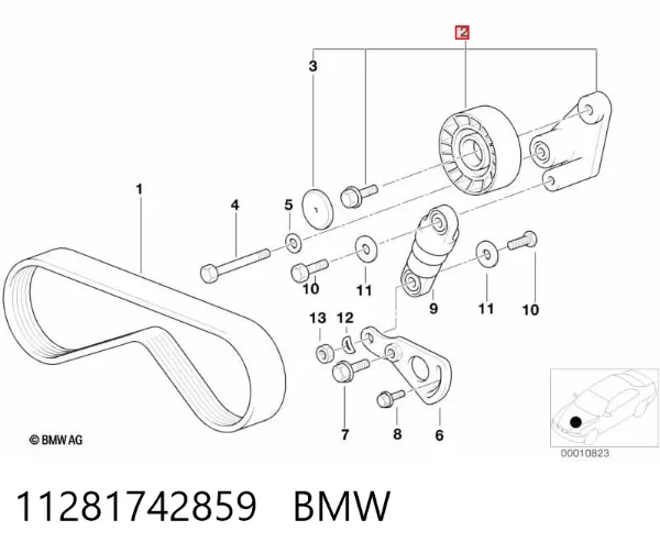 Napinacz paska napędowego 11281742859 BMW