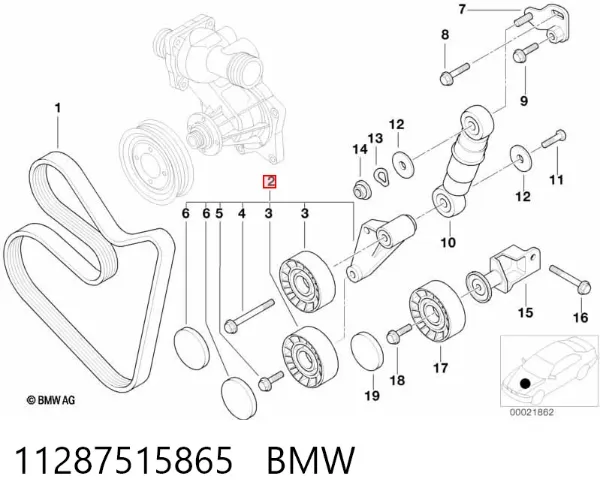 Napinacz paska napędowego 11287515865 BMW
