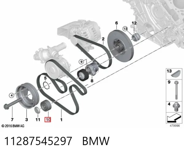 Rolka prowadząca, kierunkowa paska napędowego 11287545297 BMW
