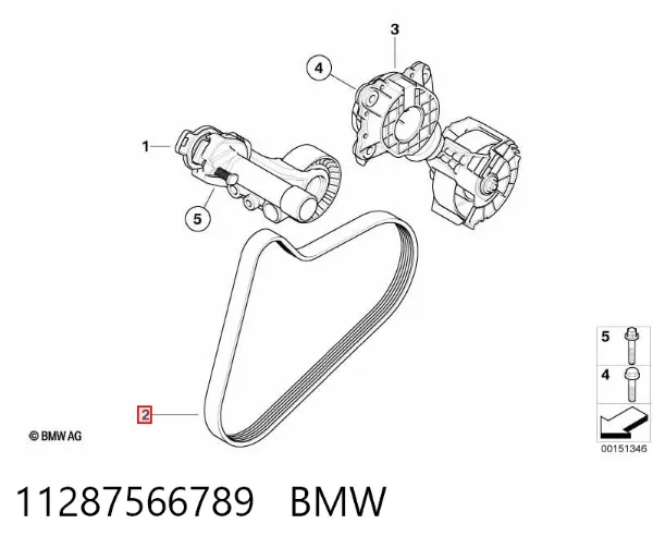 Pas napędowy mechanizmów 11287566789 BMW